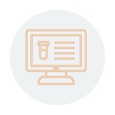 test tüpü ve bilgisayar ekran simgesi modayı izole etti. Bilgisayar Bilimi                                          