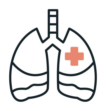 akciğer simgesi, vektör illüstrasyonu  