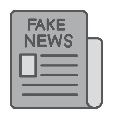 düz biçimli sahte haber simgesi, vektör illüstrasyonu                          