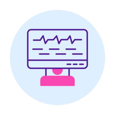 Ses çizgisi simgesi ile bilgisayar izleyicisinin vektör illüstrasyonu