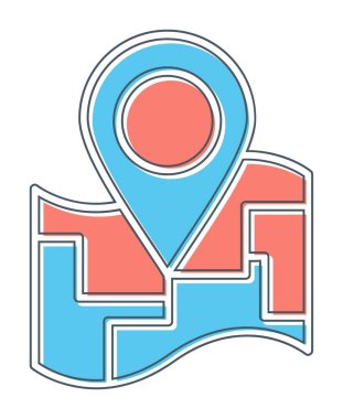 Konum iğnesi, vektör illüstrasyonlu harita simgesi