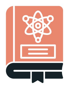 Fizik Kitabı vektör illüstrasyonu, simge ögesi arkaplanı