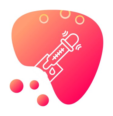 pipette ile tıbbi test simgesi, vektör illüstrasyonu basit tasarım