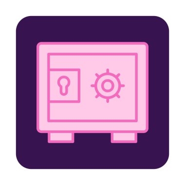 Güvenli kutu simgesi, vektör illüstrasyonu 