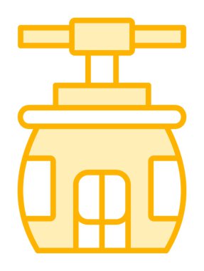 Cableway simgesi, taslak biçim illüstrasyonu  