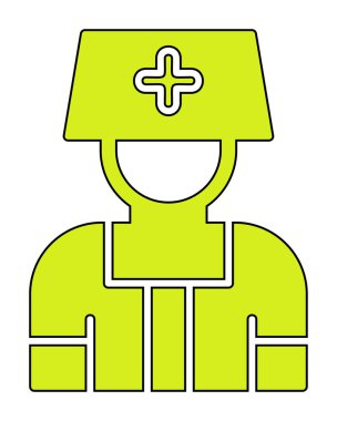 hemşire vektörü düz renk simgesi