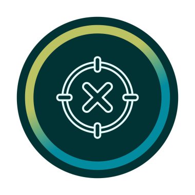  Çember simgesinde konsantrasyon ya da çapraz çizgi yok, vektör illüstrasyonu 