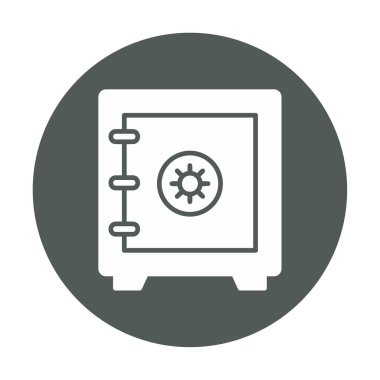 Güvenli kutu simgesi, vektör illüstrasyonu 