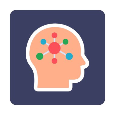 Psikoloji işaretli düz beyin simgesi