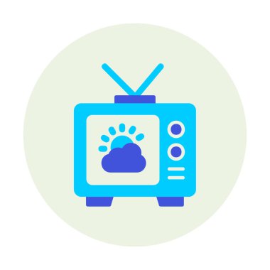 Hava sembollü TV simgesi, vektör illüstrasyonu basit tasarım