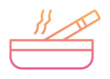 Küllük ikonu vektör illüstrasyonunda sigara