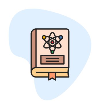 Fizik Kitabı vektör illüstrasyonu, simge ögesi arkaplanı