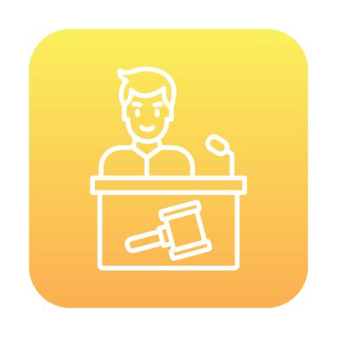 Açık artırmacı simgesi düz stil, vektör illüstrasyonu