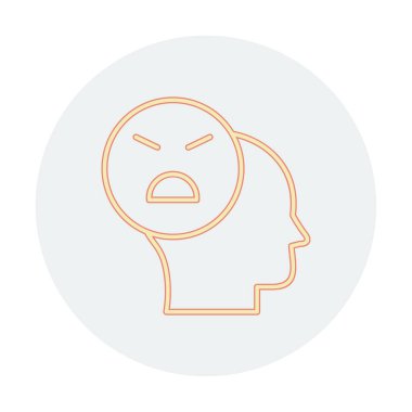 Kızgın avatar simgesi, vektör illüstrasyonu 