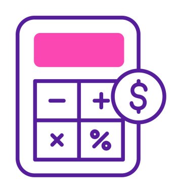 hesap makinesi düz simgesi, vektör illüstrasyonu