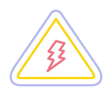 Gezegen simgesiyle Elektrik Tehlike İşareti