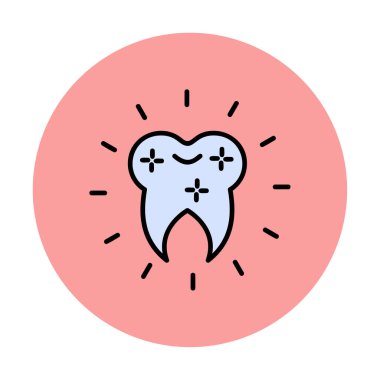 beyaz arkaplanda izole edilmiş diş için renk web simgesi, diş bakımı kavramı 