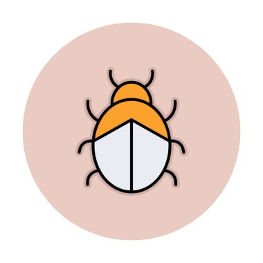  Basit düz uğur böceği işaret vektör çizimi 