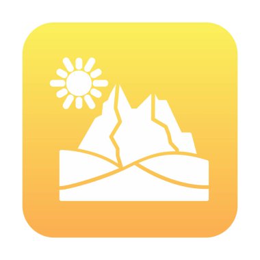 Çöl dağı manzara ikonu vektör illüstrasyon tasarımı