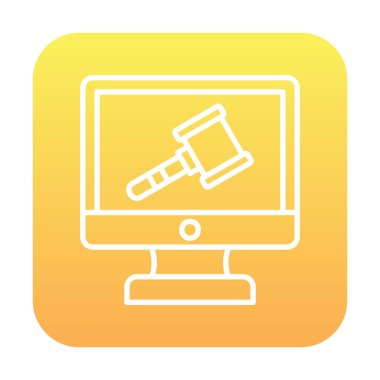 Çevrimiçi açık artırma simgesi, vektör illüstrasyonuName 