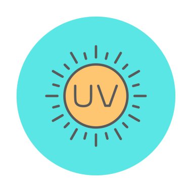 Güneş. Web simgesi basit bir illüstrasyon. Morötesi                               