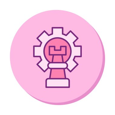 Basit Strateji simgesi, vektör illüstrasyonu