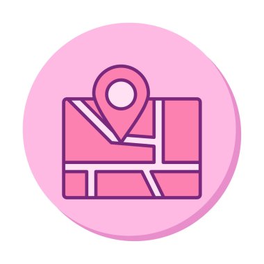 Konum iğnesi, vektör illüstrasyonlu harita simgesi