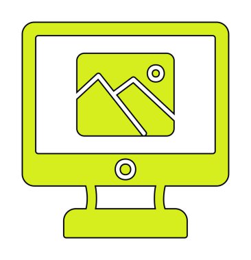 Comoputer galeri simgesi, vektör illüstrasyonu