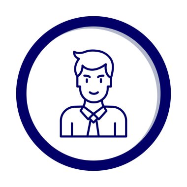 Man web simgesi, vektör illüstrasyonu 