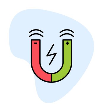 Manyetik alan simgesi, vektör illüstrasyonu