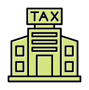 Vergi Dairesi Binası. Web simgesi basit illüstrasyon