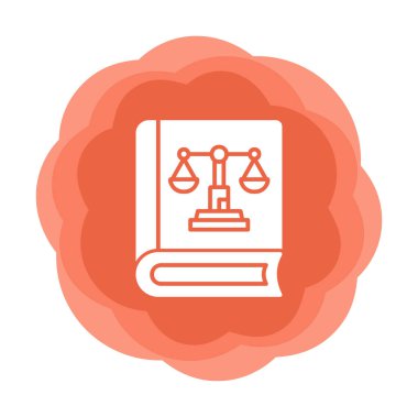 Adalet kitabı simgesi, vektör illüstrasyonu