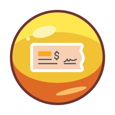 Bank Check web simgesi, vektör illüstrasyonu 