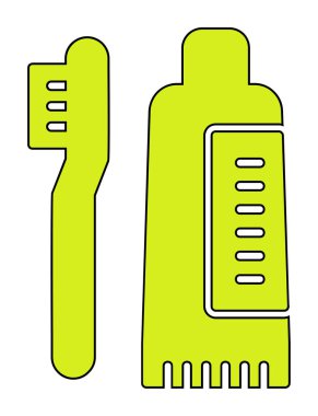 Diş fırçası ve diş macunu ikonları vektör illüstrasyonuName