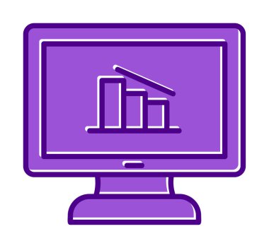 Çevrimiçi Veri Analizi vektör çizgi simgesi