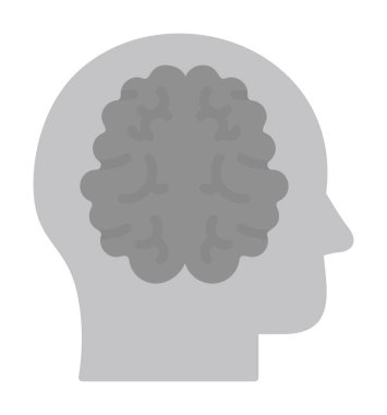 düz insan beyni ikon vektör tasarımı