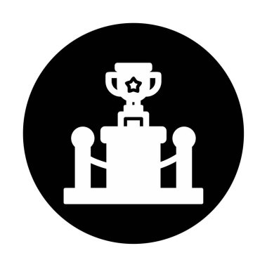 Ödül kupası ikonu vektör illüstrasyonu. Kadeh.                          