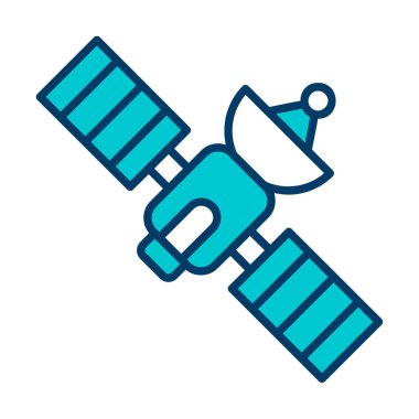 Uydu Simgesi, vektör illüstrasyonu 