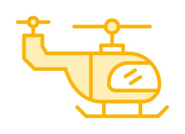 Helikopter düz simgesi, vektör çizim 