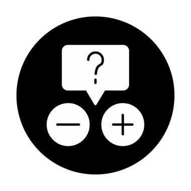 soru işareti ve cevap seçimi düz simge, vektör, illüstrasyon, bilgi, işaret ve imza