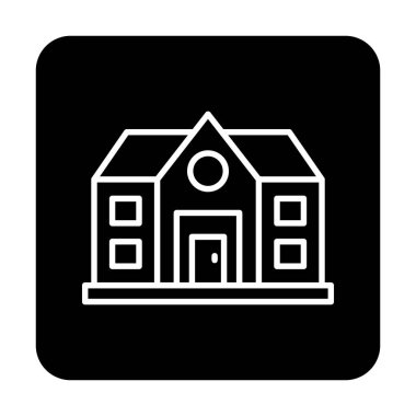 ev düz simgesi, vektör illüstrasyonu 