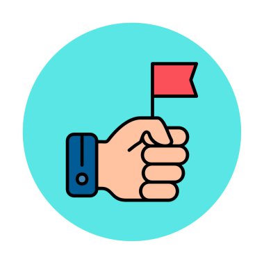 Bayrak tutan el, vektör