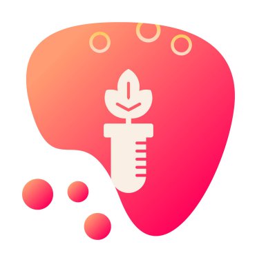 Test tüpü simgesine bitki, vektör illüstrasyonuName 