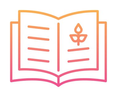 Biyoloji kitabı ikonu vektör illüstrasyonu