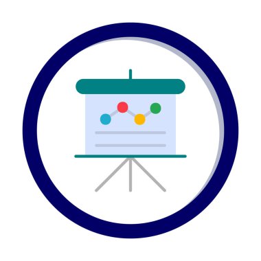 Sunum, grafikli iş tahtası, vektör illüstrasyonu