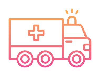 Arka planda ambulans vektör çizimi. grafik tasarımı.