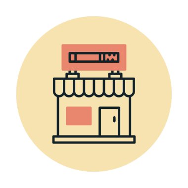 dükkan simgesi, vektör illüstrasyonu basit tasarım