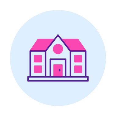 ev düz simgesi, vektör illüstrasyonu 