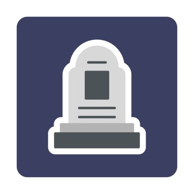 mezar taşı düz simgesi, vektör illüstrasyonu