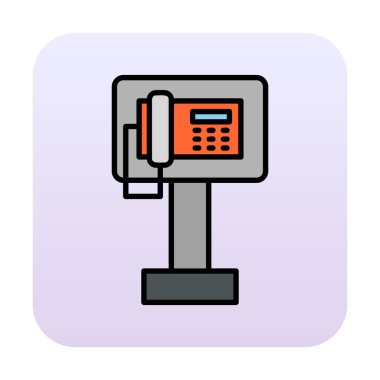 Ankesörlü Telefon web simgesi, vektör illüstrasyonu